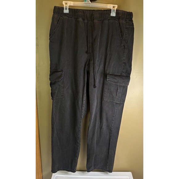 SO! Super High Rise Jogger Black Elastic Waist 17/33 100% Cotton Juniors Jeans - Picture 1 of 5